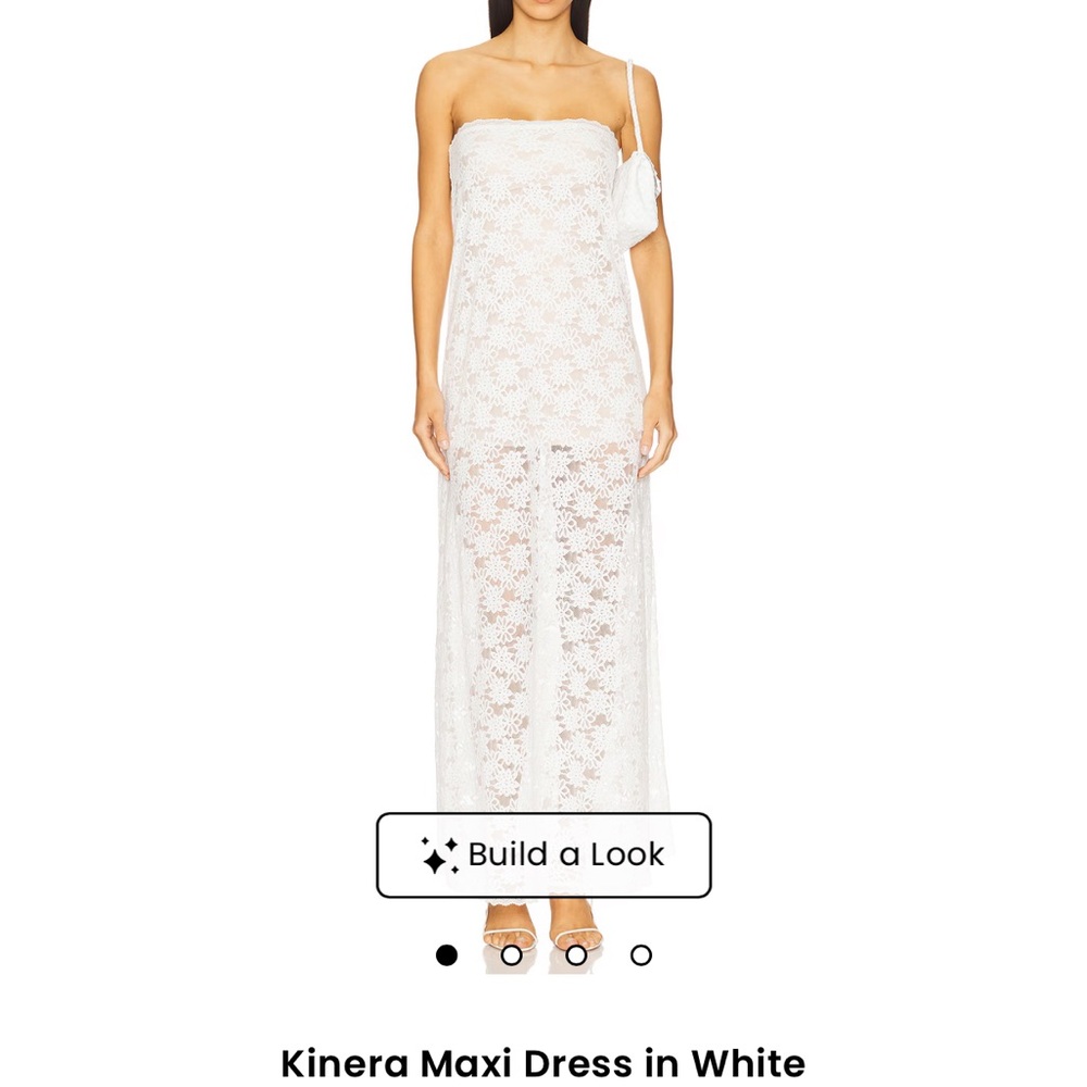 Kinera Strapless Lace Maxi Dress in White